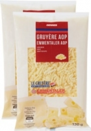 Denner Reibkäse Gruyère AOP & Emmentaler AOP CHF 2.90