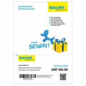 QUALIPET Geschenkgutschein zum Ausdrucken CHF 10.00
