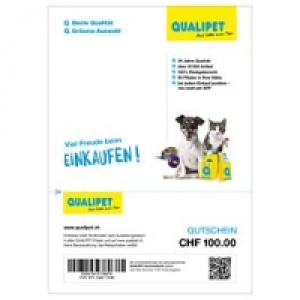 QUALIPET Geschenkgutschein zum Ausdrucken CHF 10.00