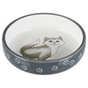 Qualipet  Trixie Keramiknapf Katze 0.3l grau/weiss