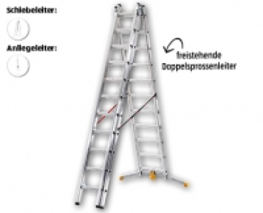 WORKZONE® Alu-Kombileiter, 3-teilig