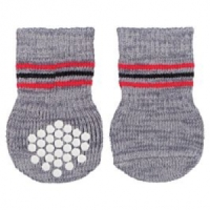 Trixie Hundesocken Anti-Rutsch grau