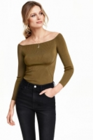 Geripptes Off-Shoulder-Shirt CHF 29.95