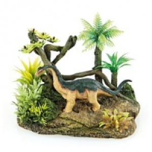 pet experts Dekor Dino mit Pflanzen KP012-3-014 14x11x13.5cm