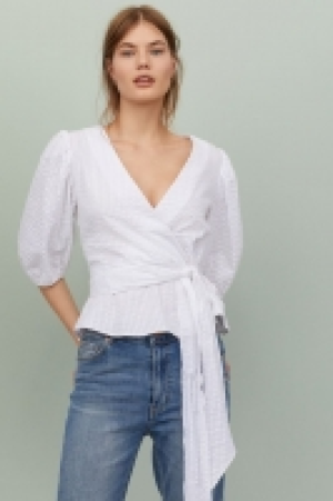 Wickelbluse mit Puffärmeln CHF 17.95
