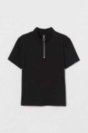 Geripptes Shirt mit Zipper CHF 8.95