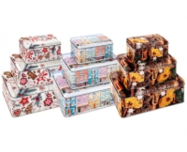 WEIHNACHTLICHES GEBÄCKDOSEN-SET, 3-TEILIG