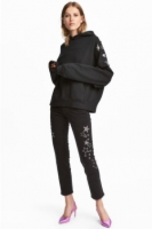 HM  Slim Regular Jeans mit Strass