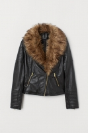 HM  Bikerjacke mit Faux-fur