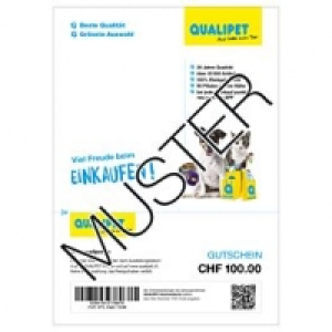 QUALIPET Geschenkgutschein zum Ausdrucken CHF 10.00