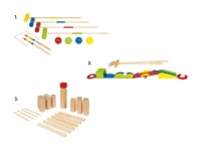 Lidl  Krocket, 20-teilig/Minigolf, 11-teilig/Kubb-Spiel, 21-teilig