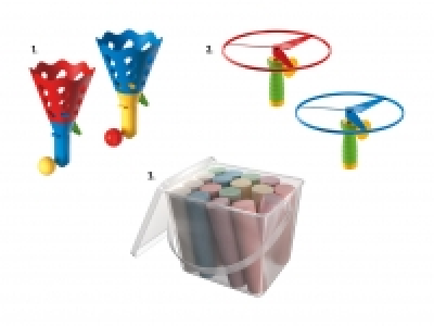 Fangballspiel/ Flugpropeller/ Strassenmalkreide