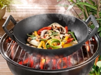 Gusseisen-Grill-Wok