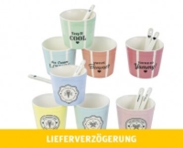 CROFTON® PORZELLANGLACEBECHER- SET, 4-TEILIG