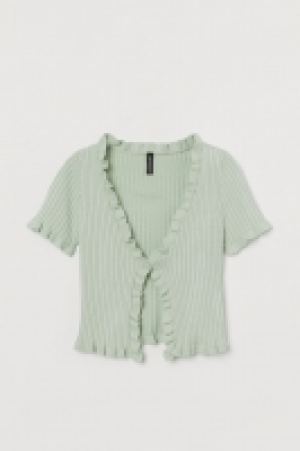 Gerippter Cardigan mit Volant CHF 7.95