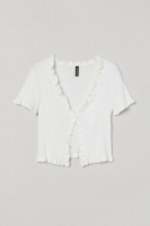 Gerippter Cardigan mit Volant CHF 6.95