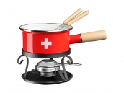 Lidl  Käsefondue-Set Emaille, 5-teilig