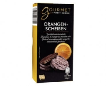 Aldi Suisse  GOURMET ORANGENSCHEIBEN IN ZARTBITTERSCHOKOLADE