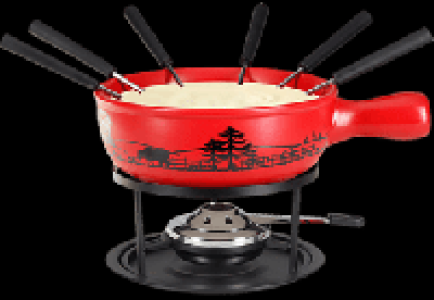 NOUVEL 401360 - Käsefondue Set (Rot/Schwarz)