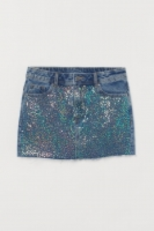 Jeansjupe mit Pailletten