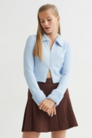 HM  Cardigan mit Faux-fur-Kragen
