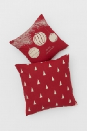 HM  2er-Pack Kissenhüllen aus Canvas mit Motiv