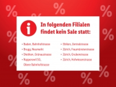 In folgenden Filialen findet kein Sale statt