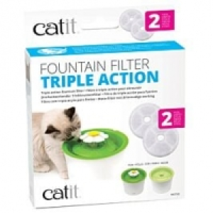 Catit Triple Action Ersatzfilter zu Flower Fountain Trinkbrunnen 2 Stk
