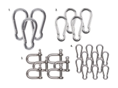 Edelstahl Karabiner-Set/ Schäkelhaken