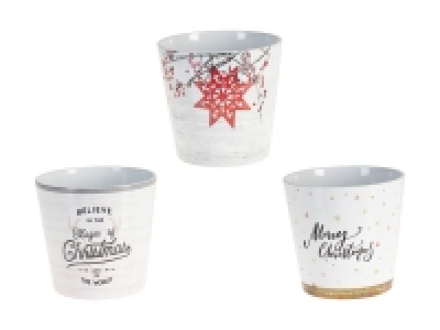 Keramikübertopf im Weihnachts-Look