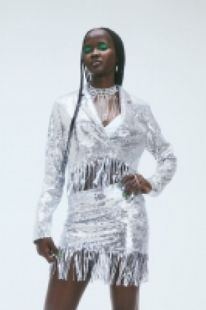 HM  Paillettenblazer mit Fransen