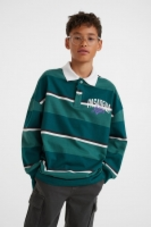Baumwoll-Rugbyshirt mit Print