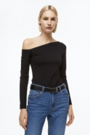 One-Shoulder-Shirt mit Langarm