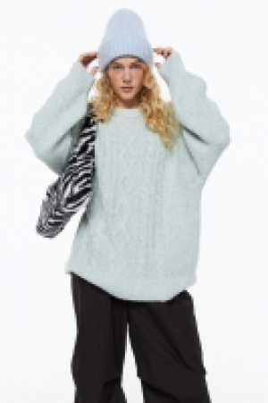 HM  Oversized Pullover mit Zopfmuster