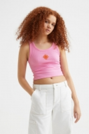 Geripptes Tanktop mit Stickerei CHF 5.95