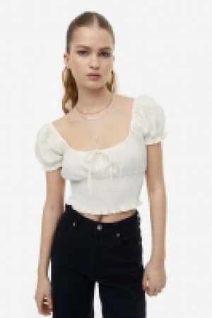 Gesmokte Bluse mit Puffärmeln CHF 9.95