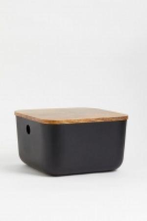 Box aus Metall und Mangoholz