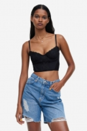 HM  Bustiertop aus Mesh mit Spitzendetail