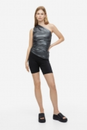 One-Shoulder-Shirt mit Raffungen