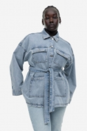 HM  Denimjacke mit Bindegürtel