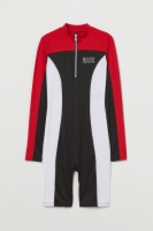 Gerippter Unitard