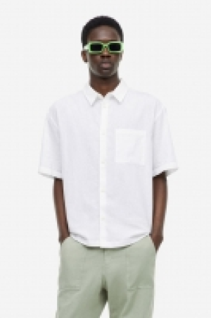 Kurzarmhemd aus Leinenmix Relaxed Fit
