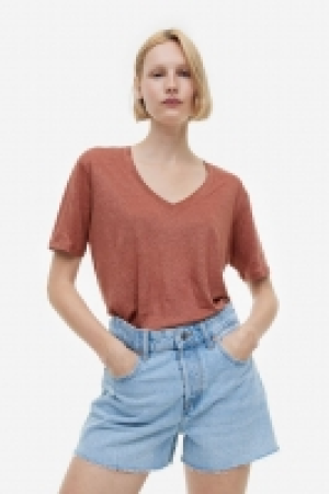 T-Shirt mit V-Neck aus Leinenjersey CHF 14.95