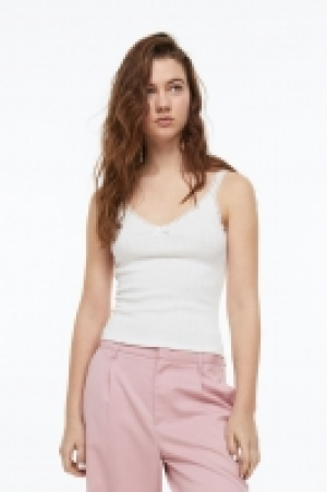 Geripptes Tanktop mit Spitze