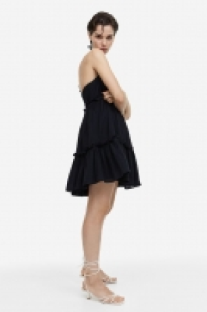 Neckholder-Kleid mit Volantbesatz