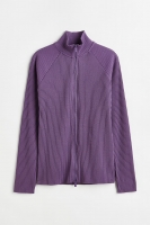 Geripptes Shirt mit Zipper