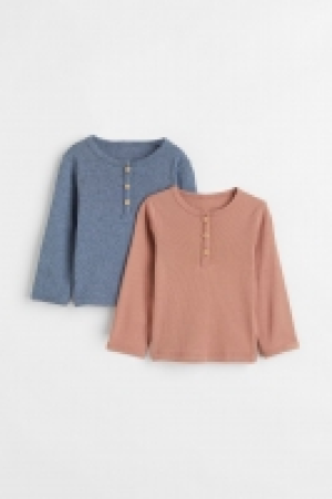 HM  2er-Pack Baumwoll-Henleyshirts