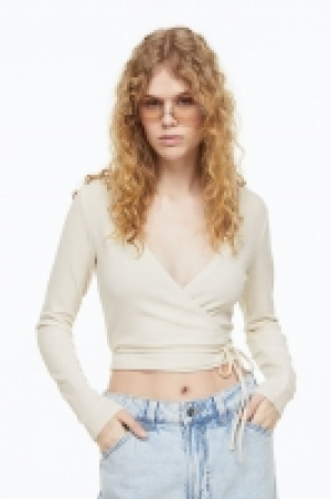 Geripptes Shirt im Wickelschnitt CHF 12.95