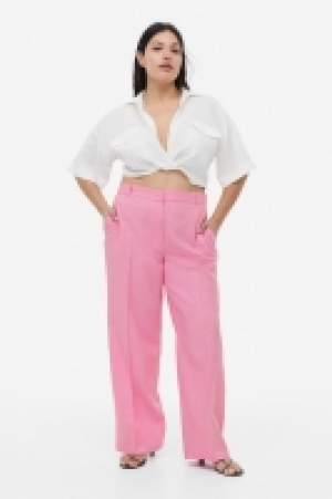 Linen-blend trousers