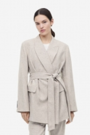 HM  Blazer aus Wollmix mit Bindegürtel